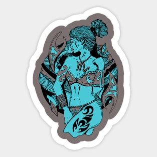 Blue Grey Scorpio Beauty Sticker